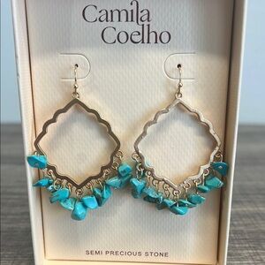 Camila Coelho | Hoop Dangle Turquoise Earrings